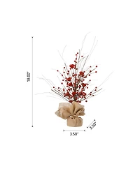 Glitzhome 18" Lighted Valentine's Berry Heart Table Tree