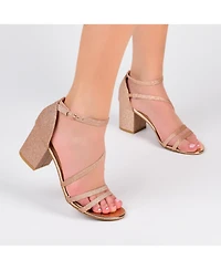 Journee Collection Women's Bella Strappy Block Heel Dress Sandals