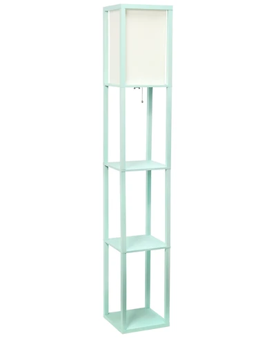Lalia Home Column Shelf Floor Lamp with Linen Shade