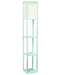 Lalia Home Column Shelf Floor Lamp with Linen Shade