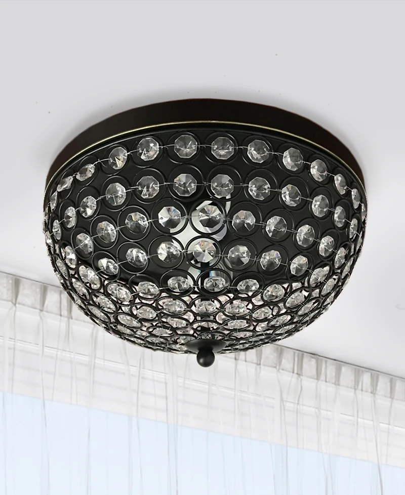 Lalia Home Crystal Glam 2 Light Ceiling Flush Mount