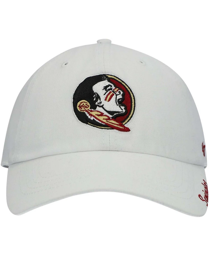 Women's White Florida State Seminoles Miata Clean Up Logo Adjustable Hat