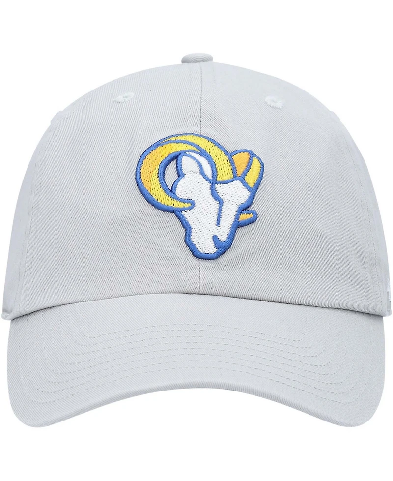Men's Gray Los Angeles Rams Logo Clean Up Adjustable Hat