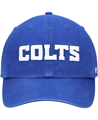 Men's Royal Indianapolis Colts Clean Up Script Adjustable Hat