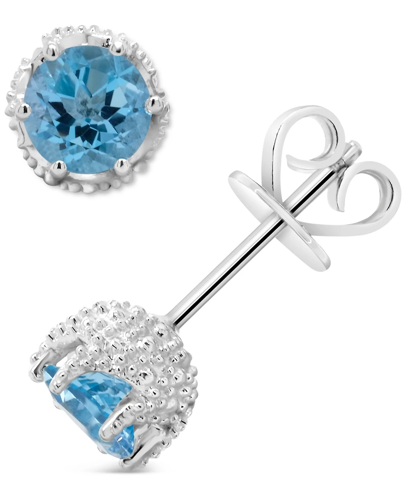 Rhodolite Garnet Stud Earrings (2 ct. t.w.) Sterling Silver (Also Amethyst, White Topaz, Citrine, Peridot, & Blue Topaz)