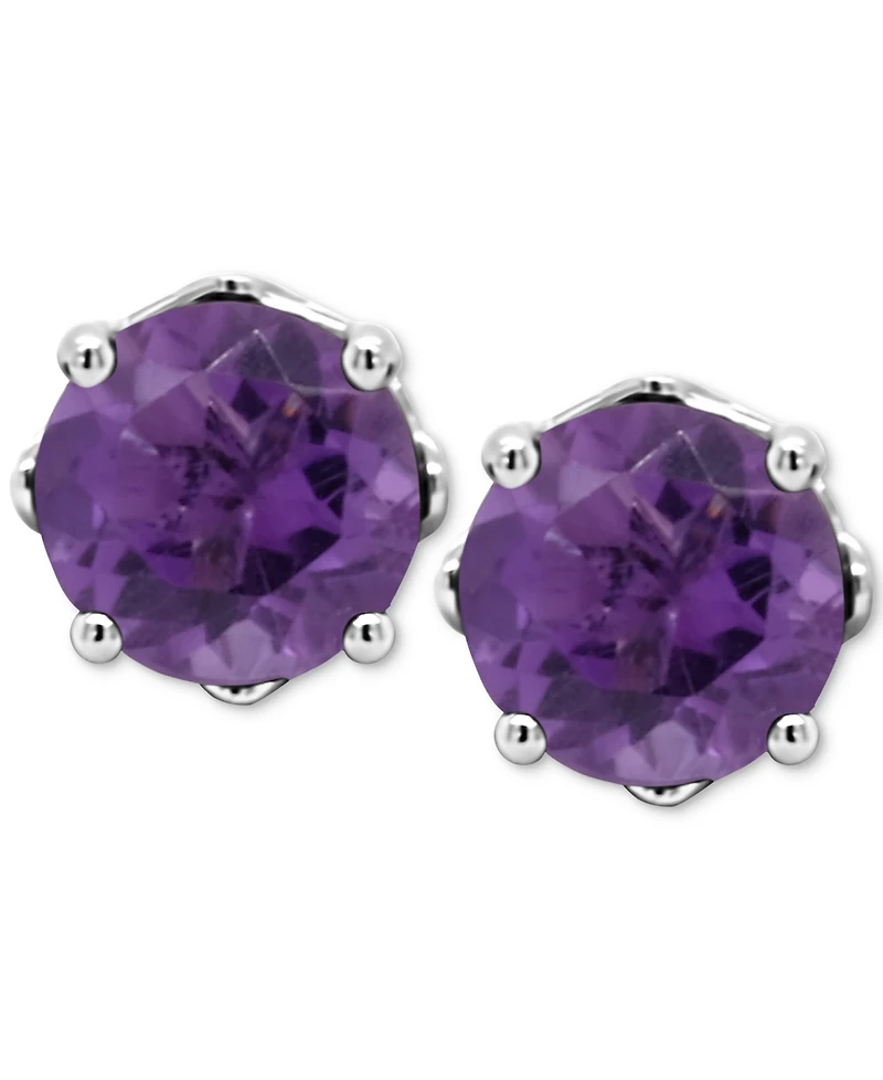 Rhodolite Garnet Stud Earrings (1-1/5 ct. t.w.) Sterling Silver (Also Opal, Citrine, White Topaz, Peridot, Aquamarine, and Amethyst)