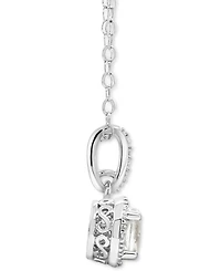 Rhodolite Garnet (1 ct. t.w.) & Diamond Accent Solitaire 18" Pendant Necklace Sterling Silver (Also Citrine, Blue Topaz, Peridot, Amethyst, Wh