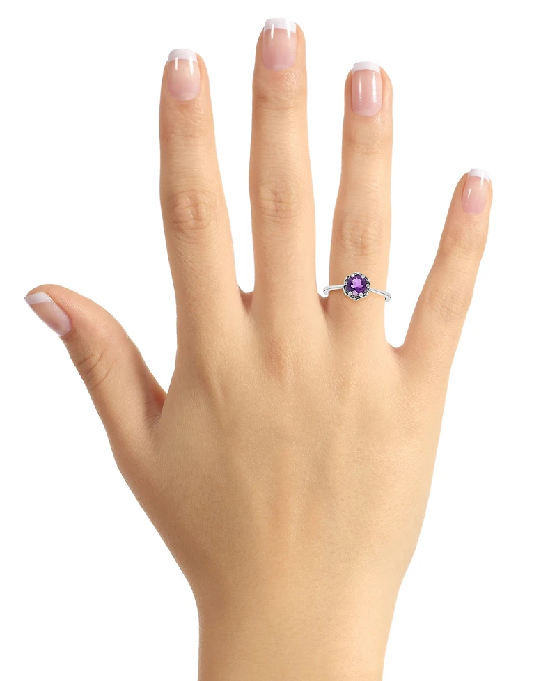 Rhodolite Garnet Six Prong Ring (1 ct. t.w.) Sterling Silver (Also Citrine, Blue Topaz, Peridot, Amethyst, & White Topaz)