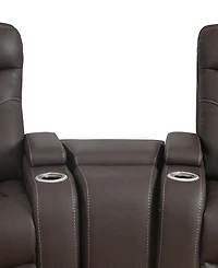 Jabarr -Pc. Beyond Leather Theater Seating with Consoles