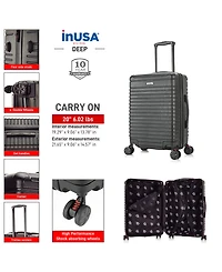 InUSA Deep Lightweight Hardside Spinner Luggage, 20"