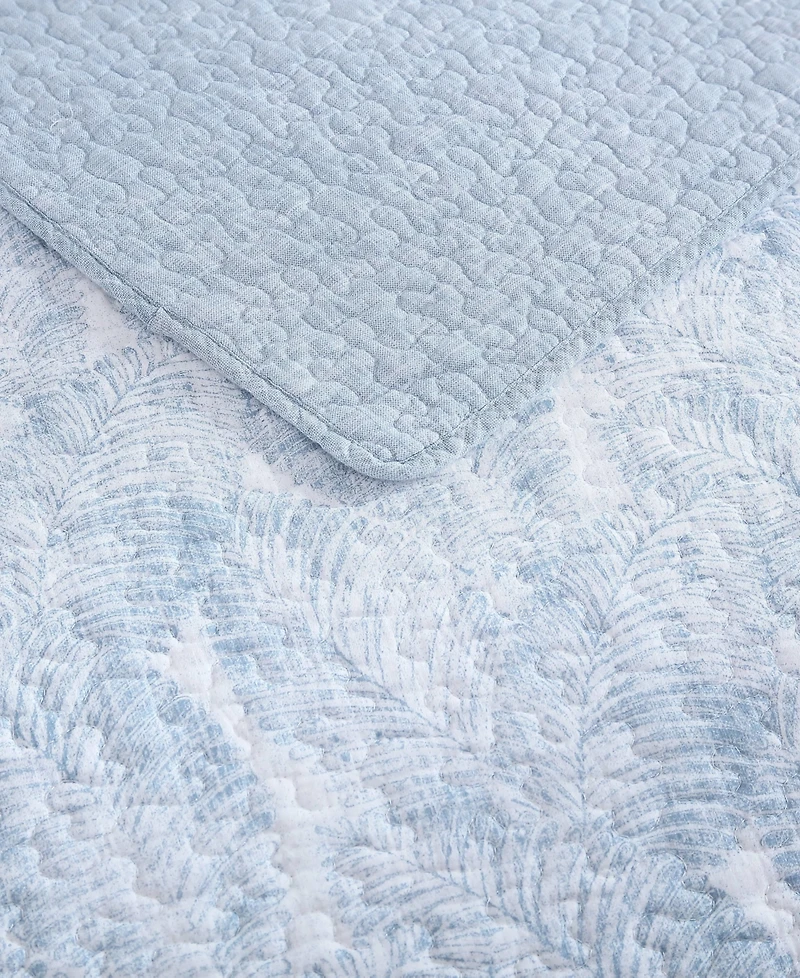 Closeout! Tommy Bahama Home Distressed Water Leaves 3-Pc. Quilt Set