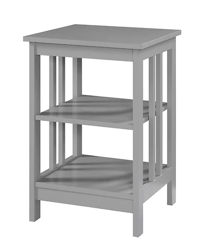 Mission End Table with Shelves