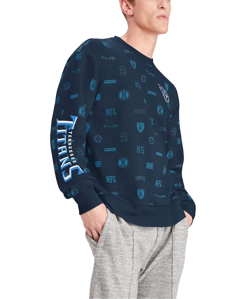 Men's Navy Tennessee Titans Reid Graphic Pullover Sweatshirt