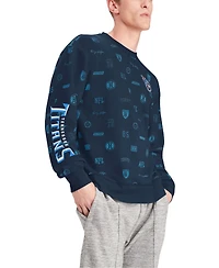 Men's Navy Tennessee Titans Reid Graphic Pullover Sweatshirt