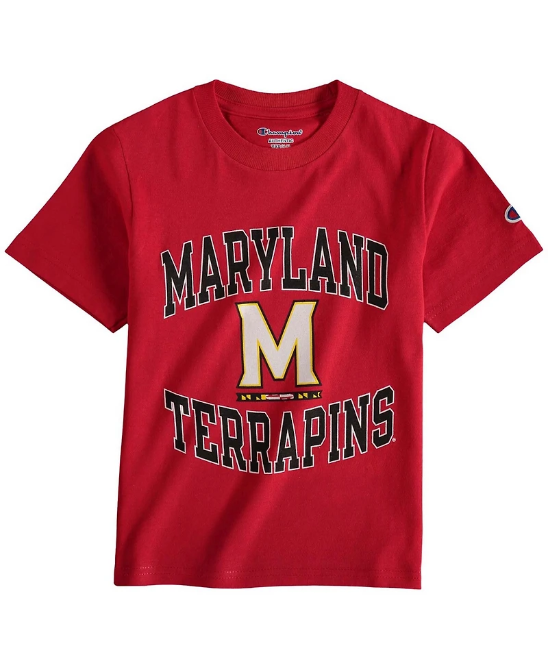 Big Boys and Girls Red Maryland Terrapins Circling Team Jersey T-shirt