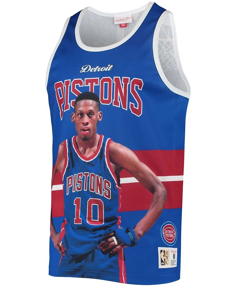 Men's Dennis Rodman Blue Detroit Pistons Hardwood Classics Player Tank Top