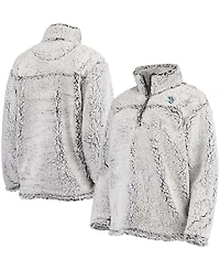Women's Gray Seattle Kraken Sherpa Quarter-Zip Jacket