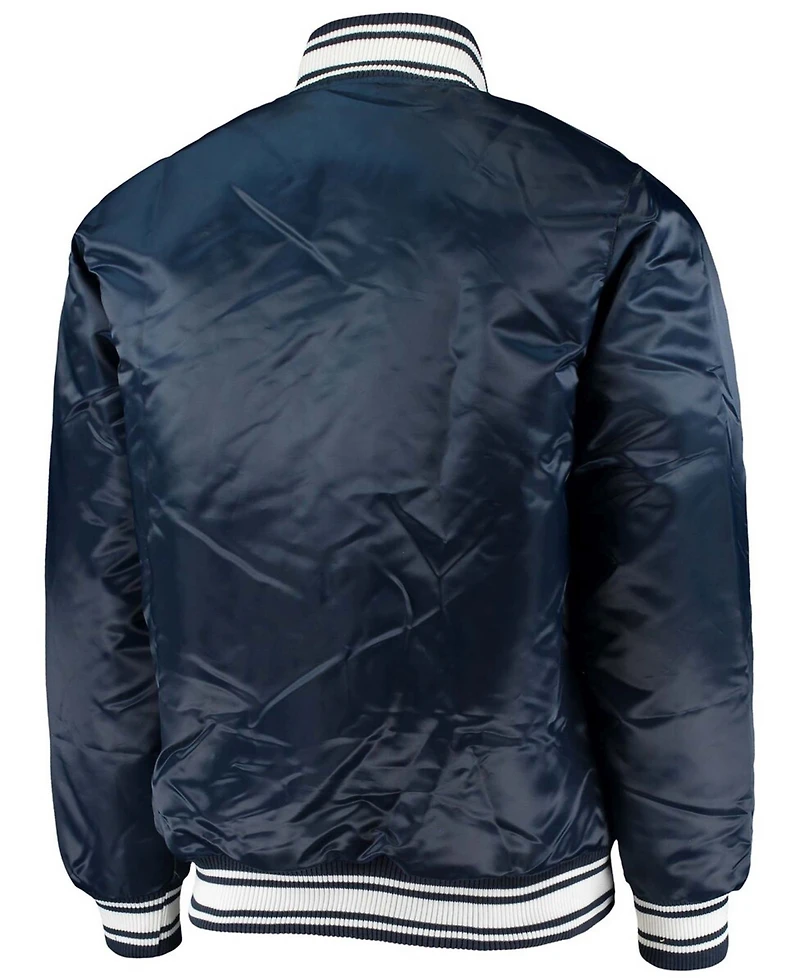 Men's Navy Tennessee Titans Locker Room Satin Varsity Full-Snap Jacket