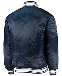 Men's Navy Tennessee Titans Locker Room Satin Varsity Full-Snap Jacket