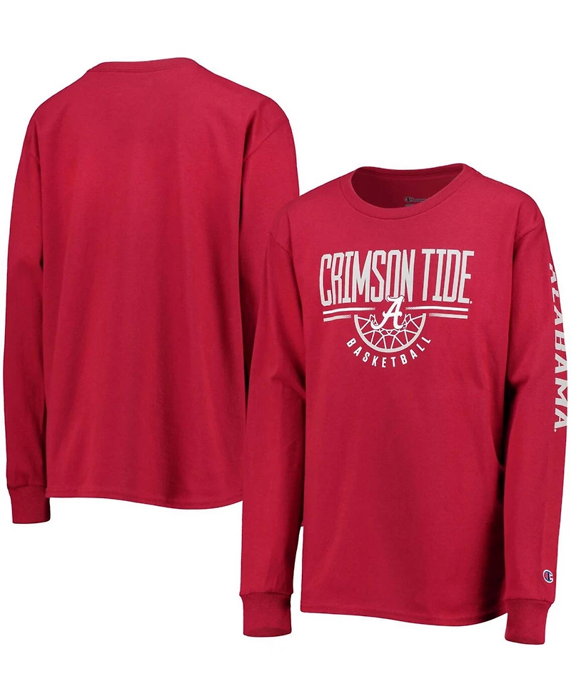 Big Boys and Girls Crimson Alabama Crimson Tide Basketball Long Sleeve T-shirt