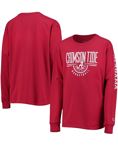 Big Boys and Girls Crimson Alabama Crimson Tide Basketball Long Sleeve T-shirt