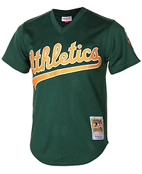 Men's Rickey Henderson Green Oakland Athletics Cooperstown Mesh Batting Practice Jersey