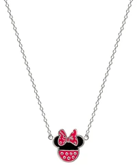 Disney Minnie Mouse Enamel Pendant Necklace in Sterling Silver, 16" + 2" extender