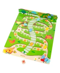 Small Foot Wooden Toys 2 in 1 Ludo and Snakes and Ladders Game Caterpillars