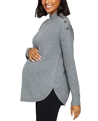Motherhood Maternity Stitched Mock-Neck Maternity Sweater