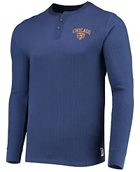 Men's Navy Chicago Bears Thermal Henley Long Sleeve T-shirt