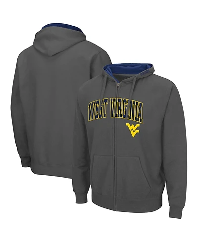 Men's Colosseum West Virginia Mountaineers Arch and Logo 3.0 Full-Zip Hoodie