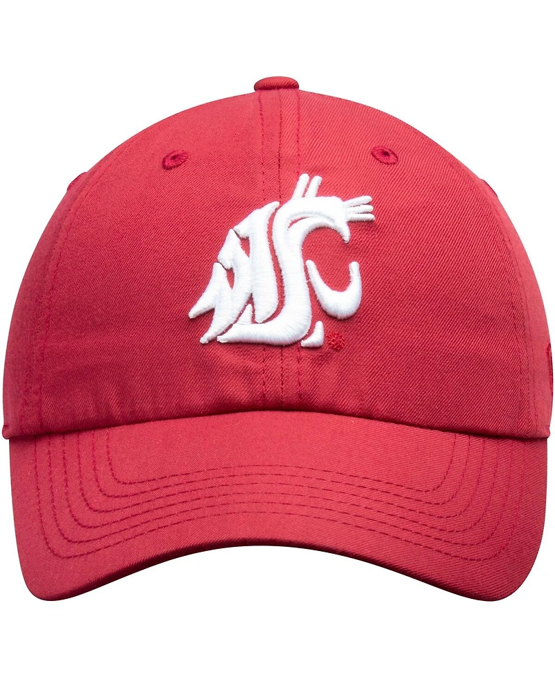 Men's Crimson Washington State Cougars Primary Logo Staple Adjustable Hat