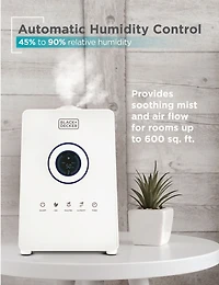 Black & Decker 5.5L Ultrasonic Humidifier Dual Outlets - White