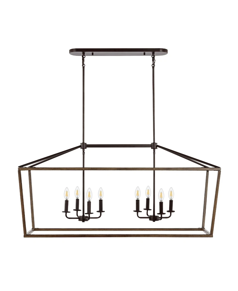 Oriana 8-Light Iron Farmhouse Industrial Lantern Led Pendant