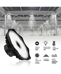 200-Watt Integrated Led Motion Sensor High Bay Indoor and Outdoor Ufo Light with 26000 Lumens 5000K