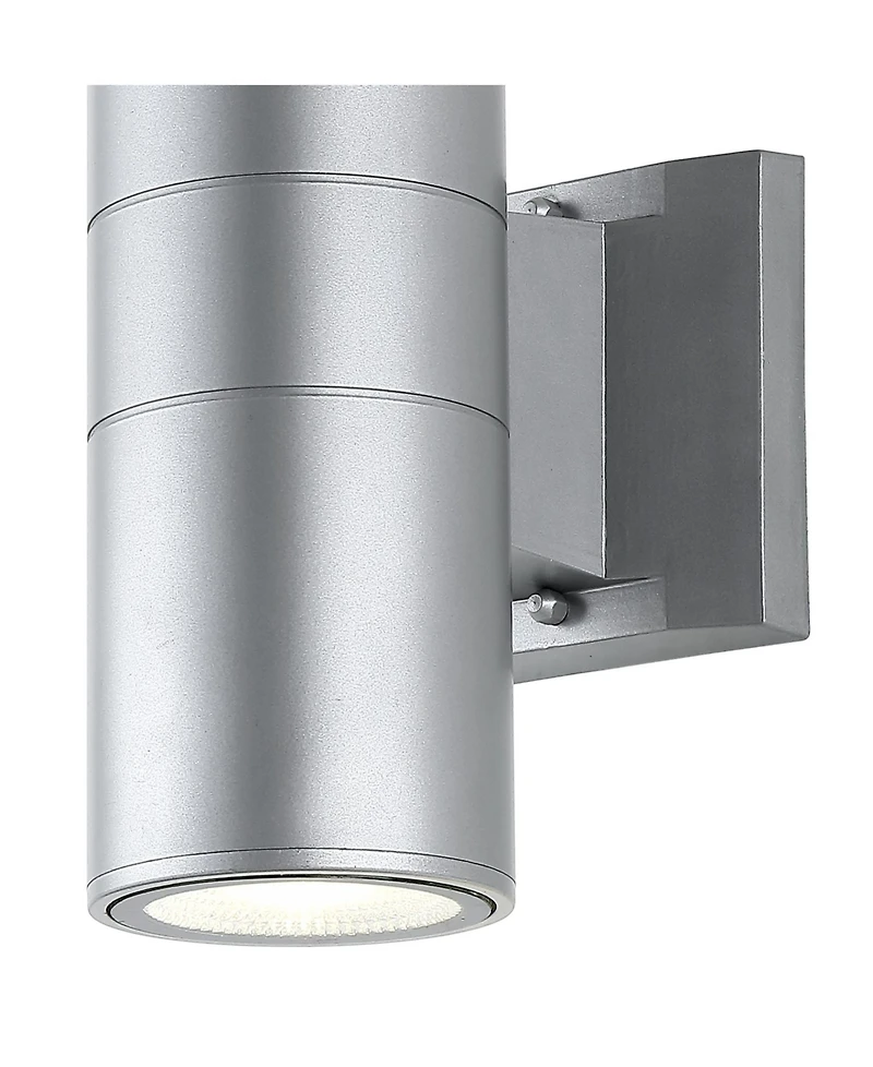 Duo 2-Light Modern Midcentury Cylinder Outdoor Integrated Led Sconce with Uplight