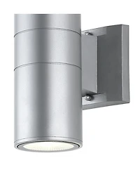 Duo 2-Light Modern Midcentury Cylinder Outdoor Integrated Led Sconce with Uplight