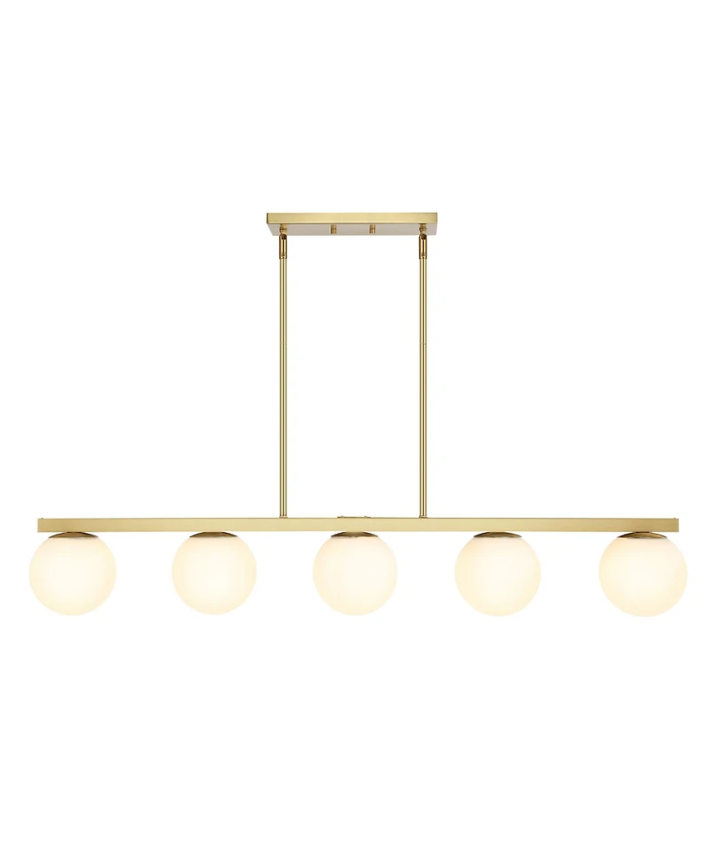 Luca Parisian 5-Light Modern Glam Iron Globe Linear Led Pendant