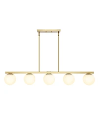 Luca Parisian 5-Light Modern Glam Iron Globe Linear Led Pendant