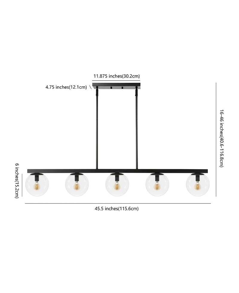 Luca Parisian -Light Modern Glam Iron Globe Linear Led Pendant