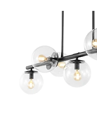 Luca Parisian 7-Light Modern Glam Iron Globe Linear Led Pendant
