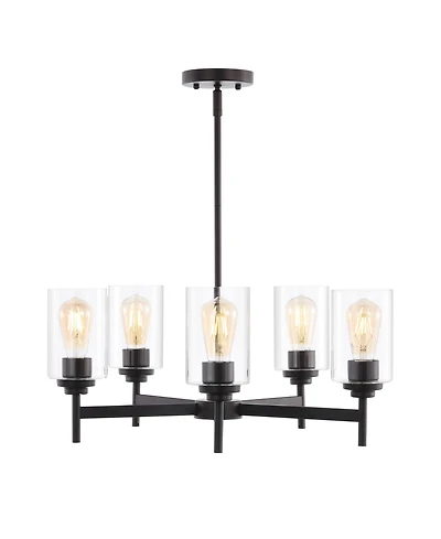 Orpheus 5-Light Farmhouse Industrial Iron Cylinder Led Chandelier