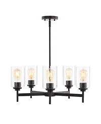 Orpheus 5-Light Farmhouse Industrial Iron Cylinder Led Chandelier