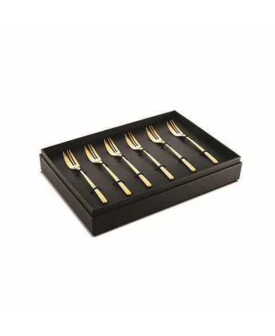 Linea Ice Oro Cake Fork Set, 6 Piece