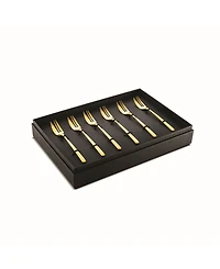 Linea Ice Oro Cake Fork Set, 6 Piece
