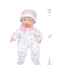 La Baby Asian 11" Soft Body Baby Doll Pink Outfit - Asian