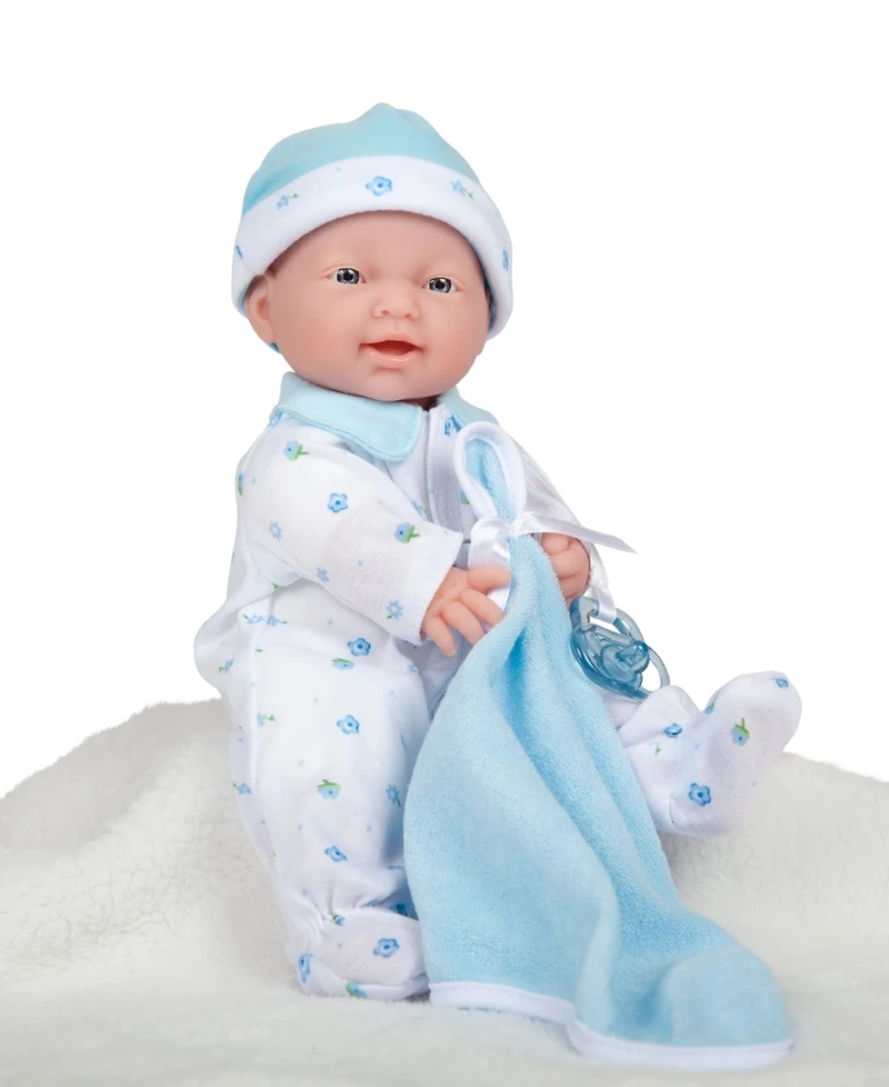 La Baby Caucasian 11" Soft Body Baby Doll Blue Outfit