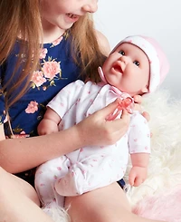 La Baby Caucasian 16" Soft Body Baby Doll Pink Outfit