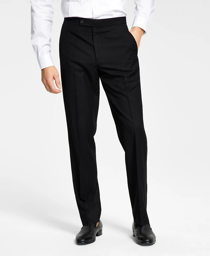 Alfani Men's Classic-Fit Stretch Black Tuxedo Pants, Created for Macy's