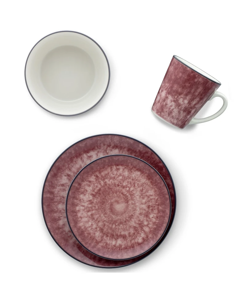 Noritake Colorkraft Essence Garnet 4 Piece Coupe Place Setting